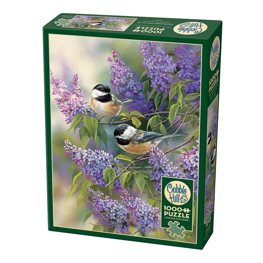 Chickadees & Lilacs 1000 Piece Jigsaw Puzzle Cobble Hill