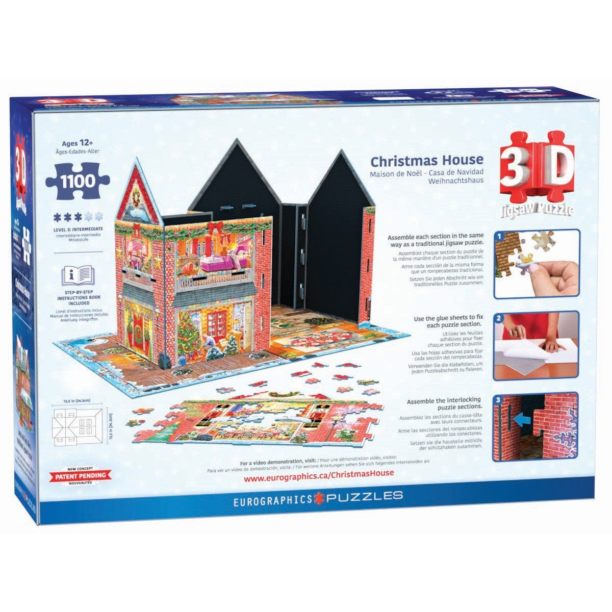 Christmas House 1100 Piece 3D Jigsaw Puzzle Eurographics