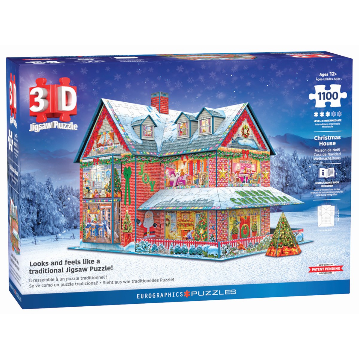 Christmas House 1100 Piece 3D Jigsaw Puzzle Eurographics Puzzle Merchant
