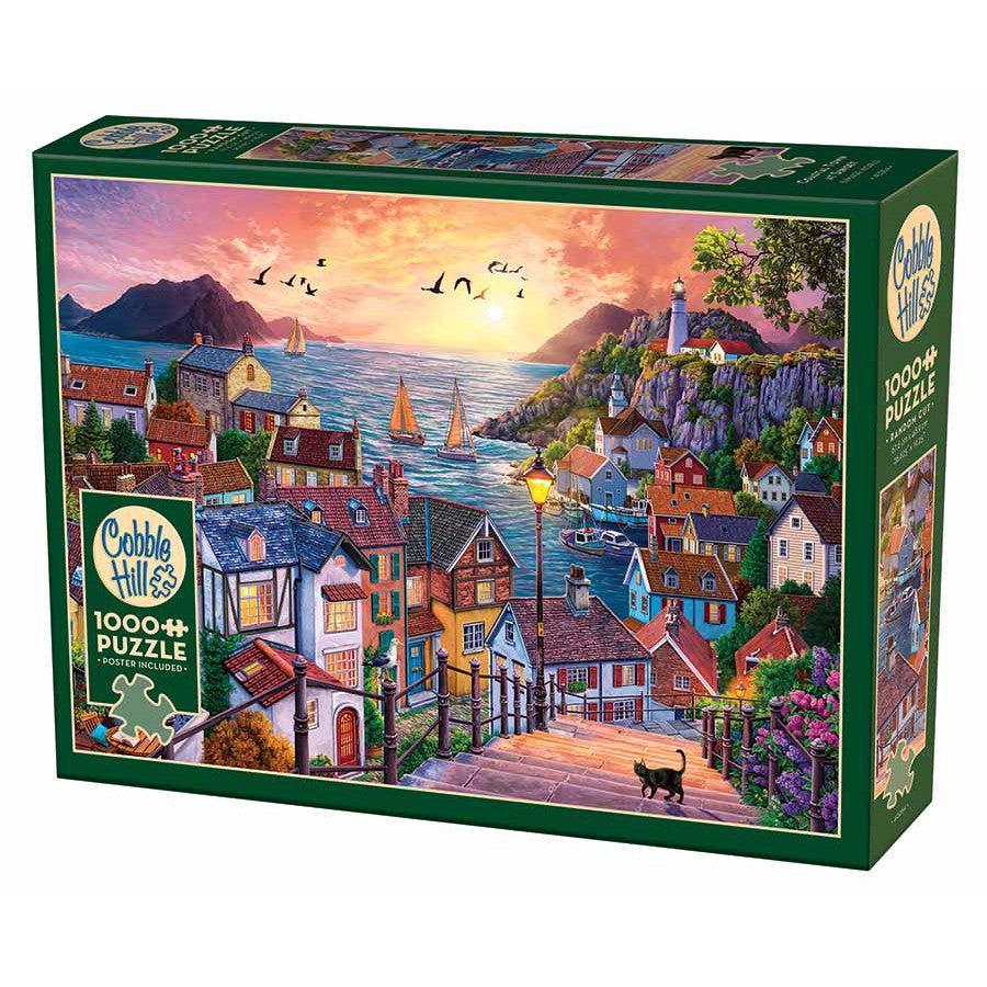 Coastal Town at Sunset 1000 Piece Jigsaw Puzzle Cobble Hill Puzzle Merchant