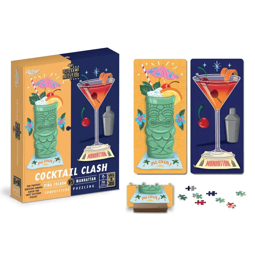 Cocktail Clash Set of 2 70 Piece Jigsaw Duel Puzzles Ridley