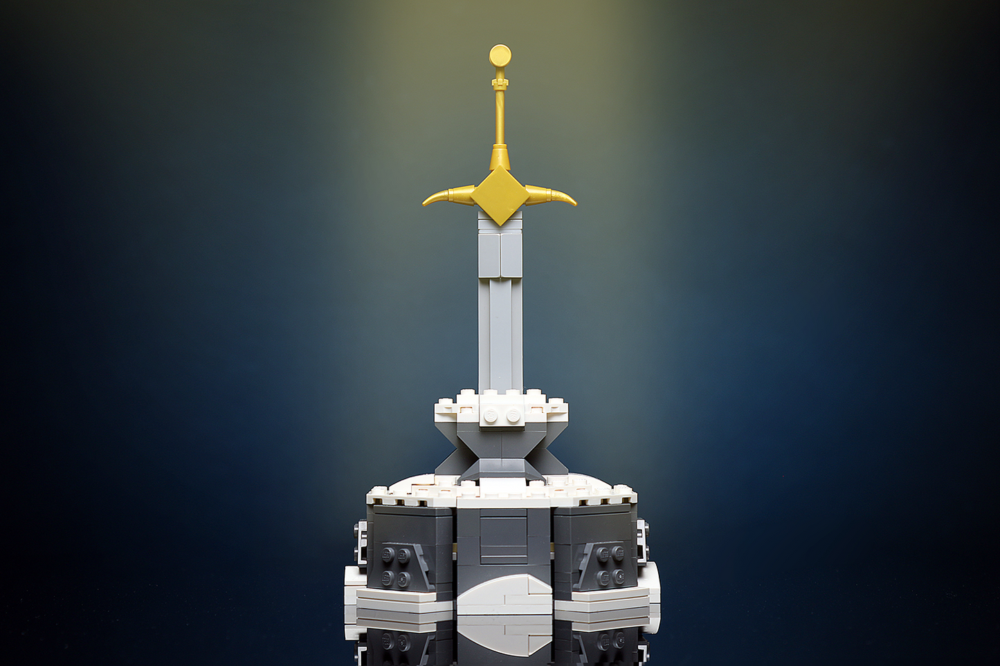 Custom Sword in the Stone MOC made using LEGO elements B3 Customs