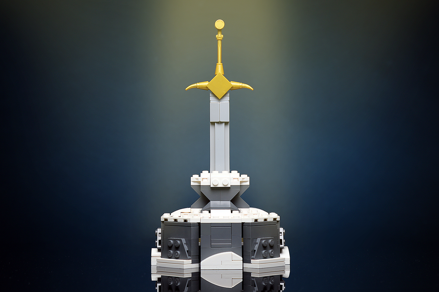 Custom Sword in the Stone MOC made using LEGO elements B3 Customs