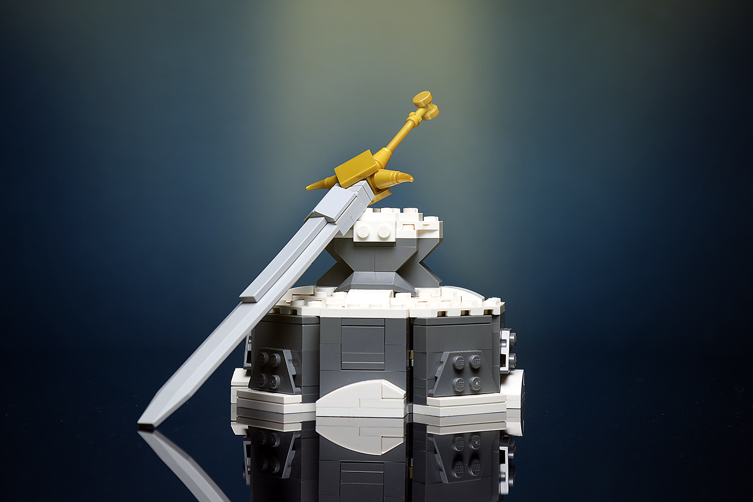 Custom Sword in the Stone MOC made using LEGO elements B3 Customs