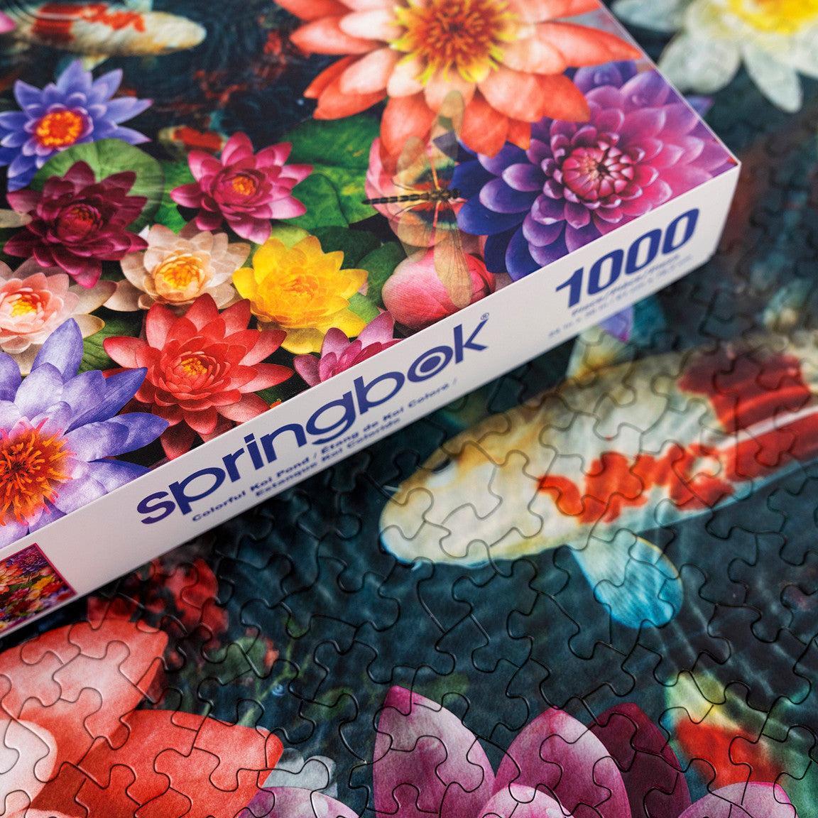 Colorful Koi Pond 1000 Piece Jigsaw Puzzle Springbok