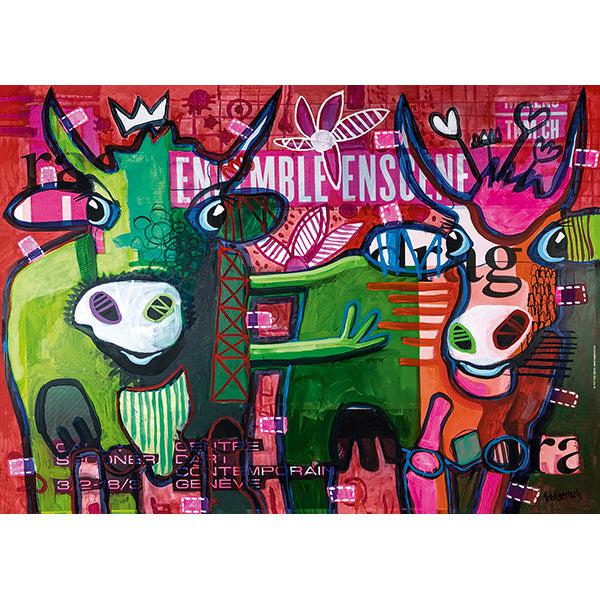 Cool Cattle Stripped Cows 1000 Piece Jigsaw Puzzle Heye