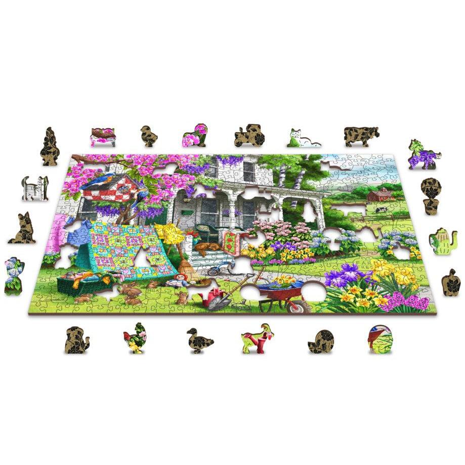 Countryside Garden 505 Piece Wood Jigsaw Puzzle Wooden City