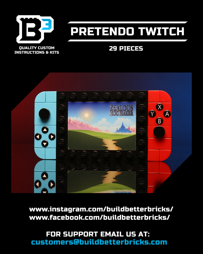 Custom Pretendo 2017 Handheld Console Building Set made using LEGO parts B3 Customs
