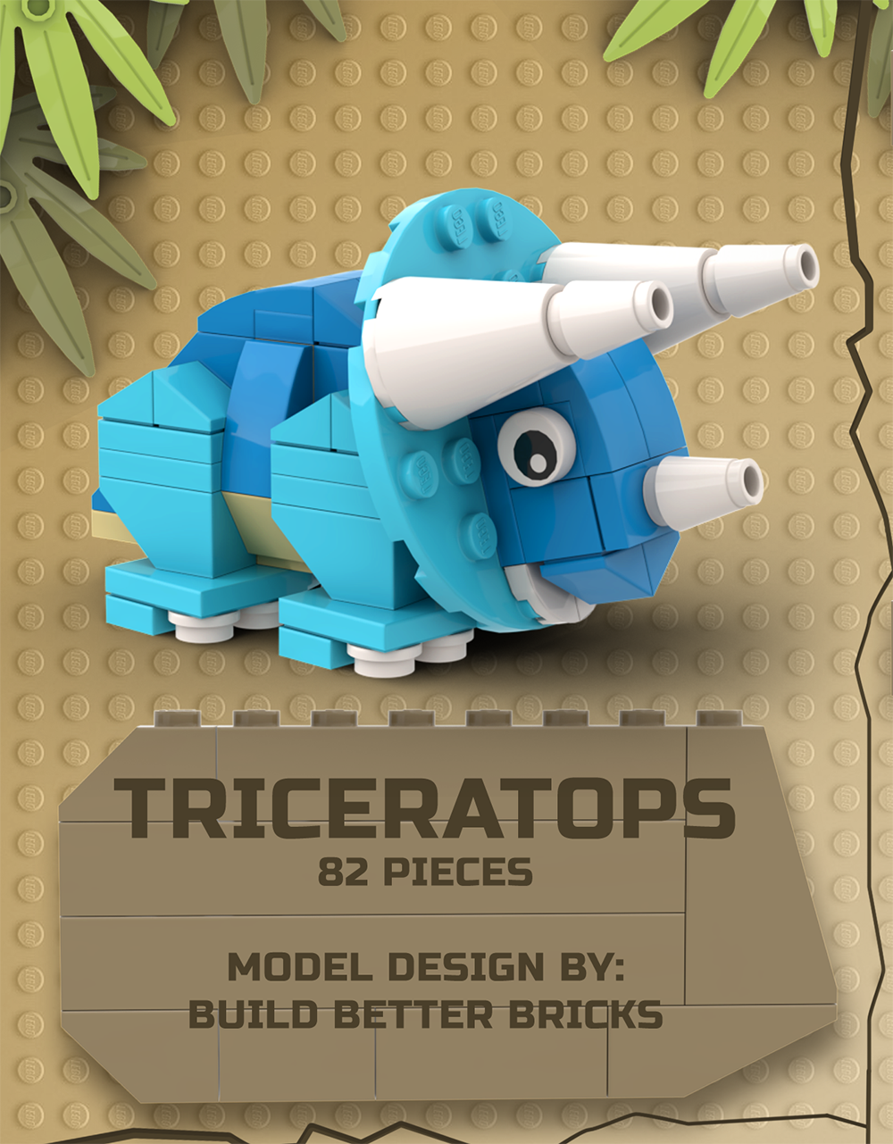 Triceratops - Custom Dinosaur Set made using LEGO parts - B3 Customs B3 Customs