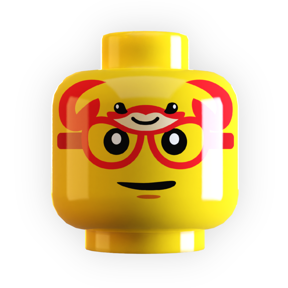 Crab / Beach Sunglasses on Minifig Head made using LEGO part B3 Customs