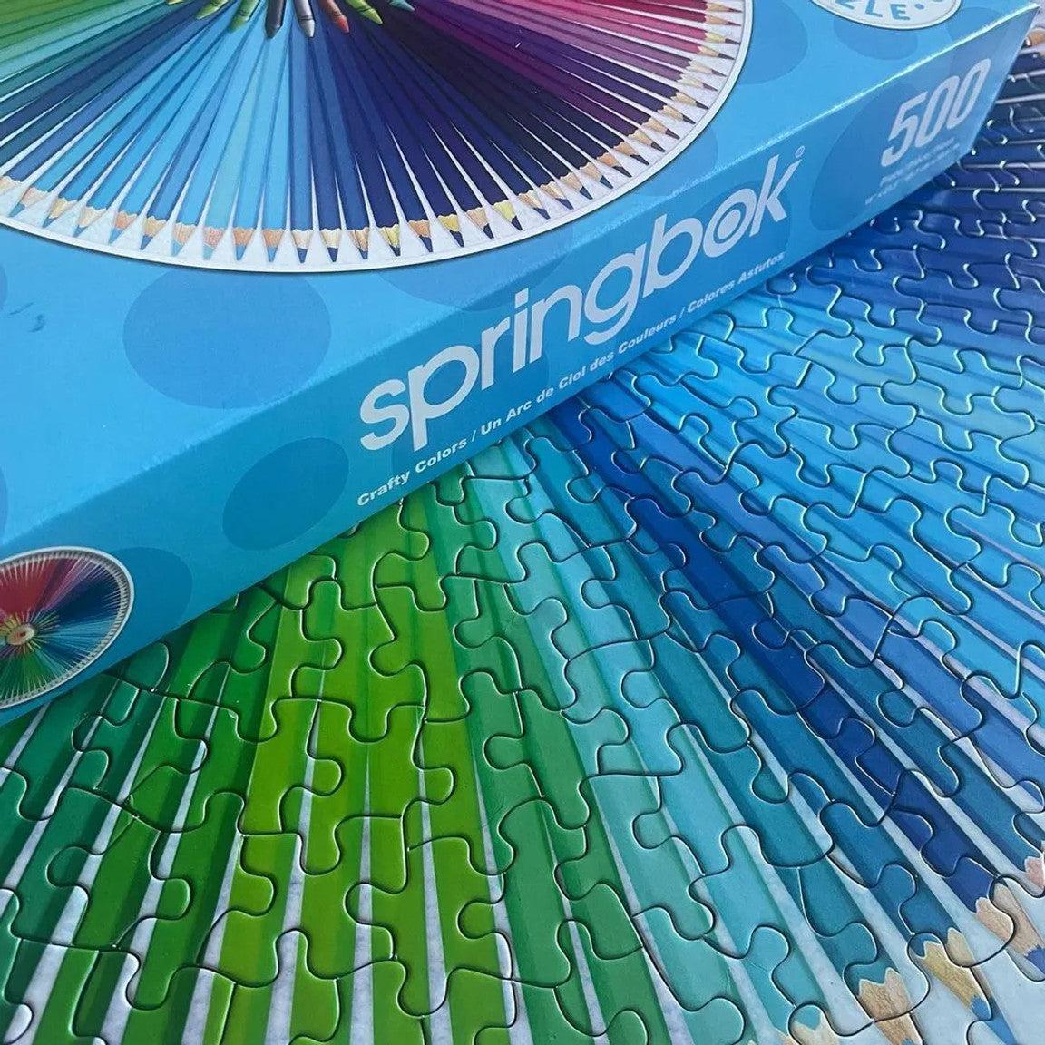 Crafty Colors 500 Piece Round Jigsaw Puzzle Springbok