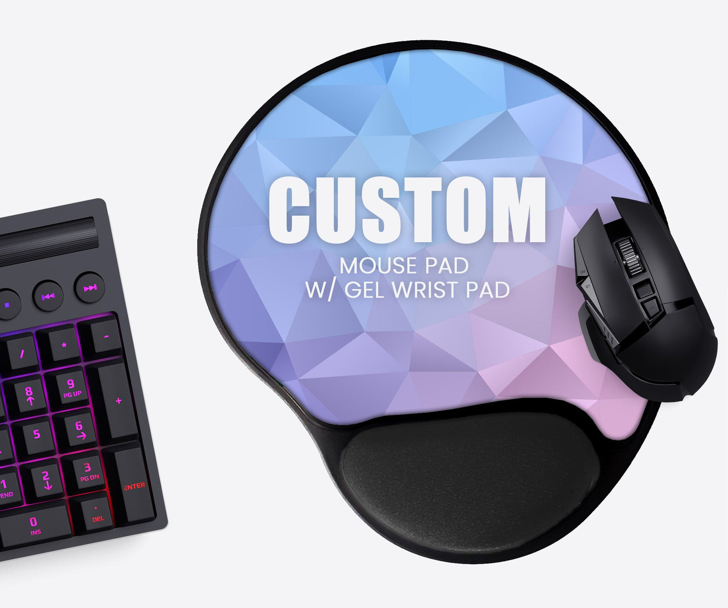 Custom Mousepad with Gel Wrist Pad (8.5x7") Love Desk Mats