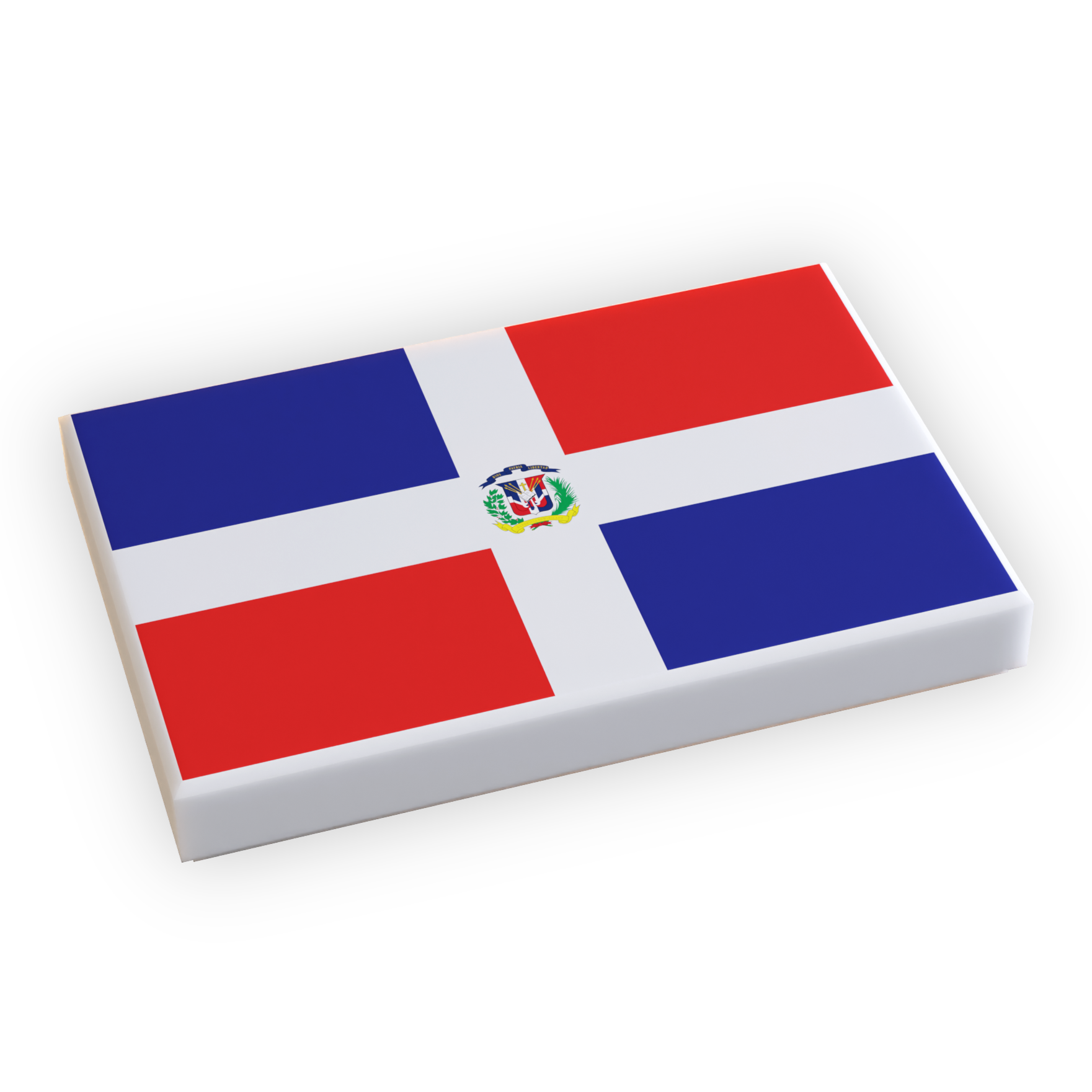 Dominican Republic Flag (2x3 Tile) made using LEGO part B3 Customs