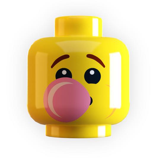Boy Blowing Bubble Gum Minifig Head B3 Customs