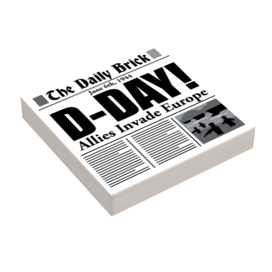B3 Customs® D-Day WW2 Newspaper (2x2 Tile) B3 Customs