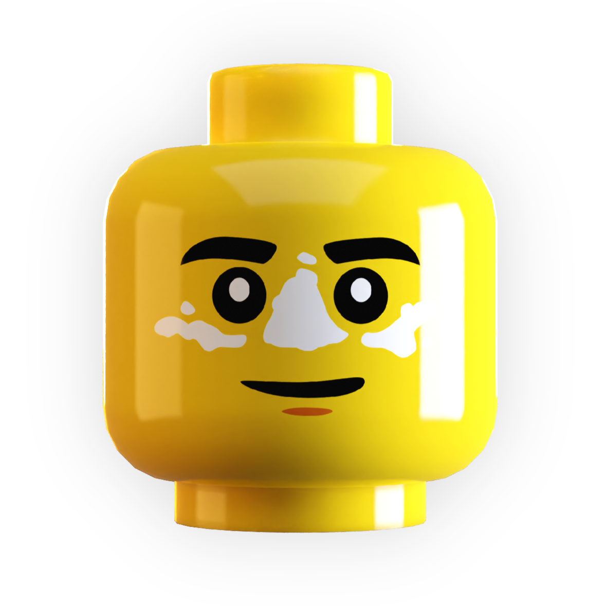 Sunscreen’d Minifig Head made using LEGO part B3 Customs