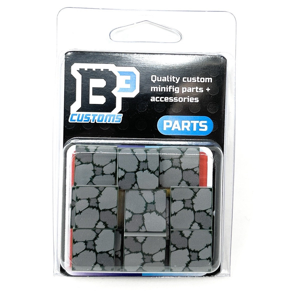 B3 Customs Cobblestone (Plant Overgrowth) Tile Part Pack (20 Tiles) made with LEGO parts B3 Customs