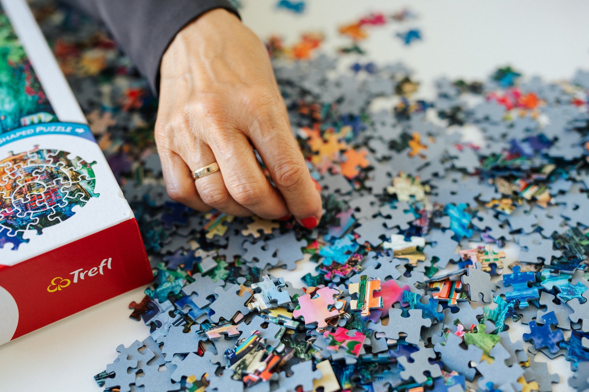 2000 Piece Jigsaw Puzzles, Alps in Summer, Mountain Village Puzzle with River, Adult Puzzles, Trefl 27089 Bridge Toys - Premium Jigsaw Puzzles