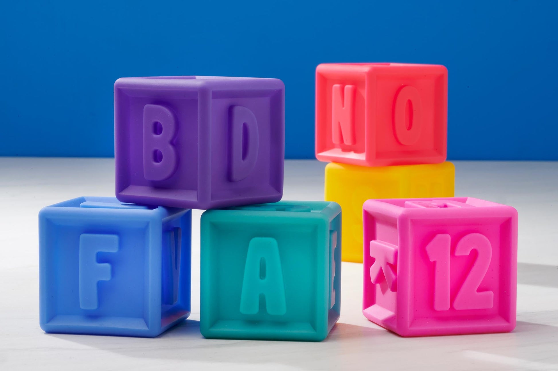 Puzzle Planet Squeeze & Stack Baby Blocks: Colorful Educational Toys with Letters, Numbers, & Shapes for Early Learning