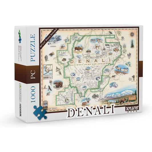Denali National Park 1000 Piece Jigsaw Puzzle Xplorer Maps Puzzle Merchant