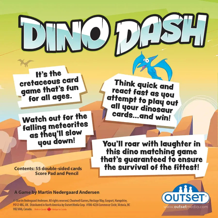 Dino Dash Card Game - Be Quick or Be Extinct - Outset