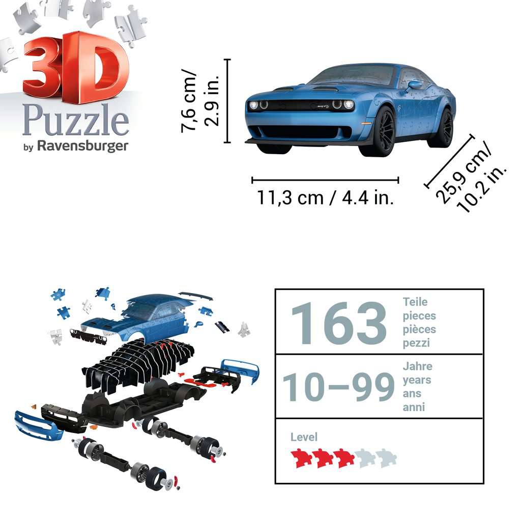 Dodge Challenger SRT® Hellcat Redeye 163 Piece 3D Jigsaw Puzzle Ravensburger Puzzle Merchant