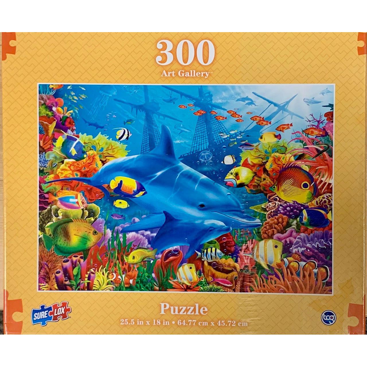 Dolphin Shipwreck Art Gallery 300 Piece Jigsaw Puzzle Sure Lox