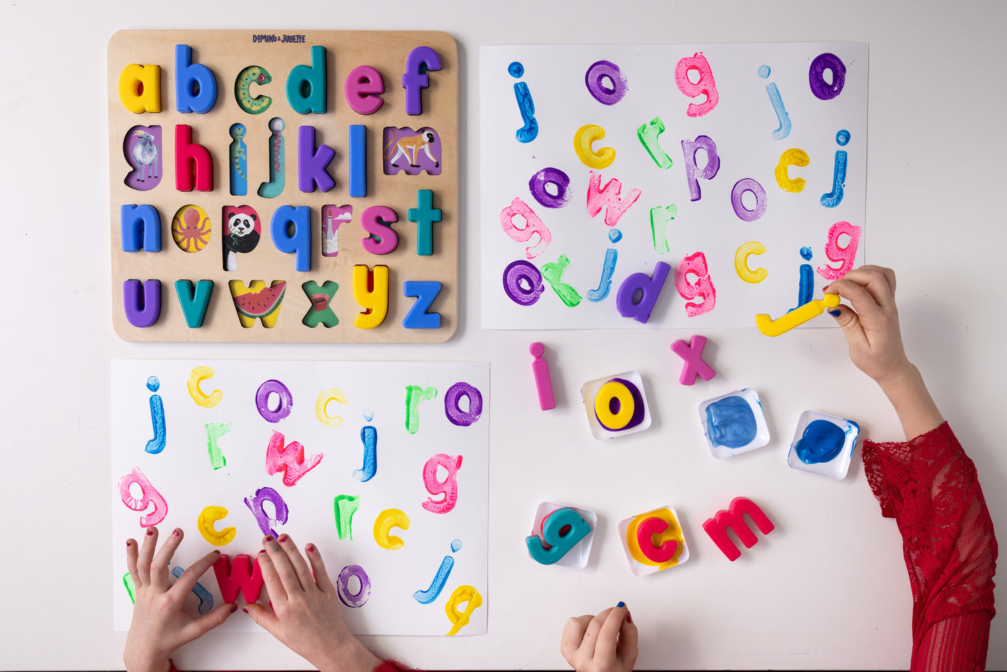 Domino & Juliette Alphabet Puzzle: Silicone Letters Stamping Fun for Children's Learning and Play