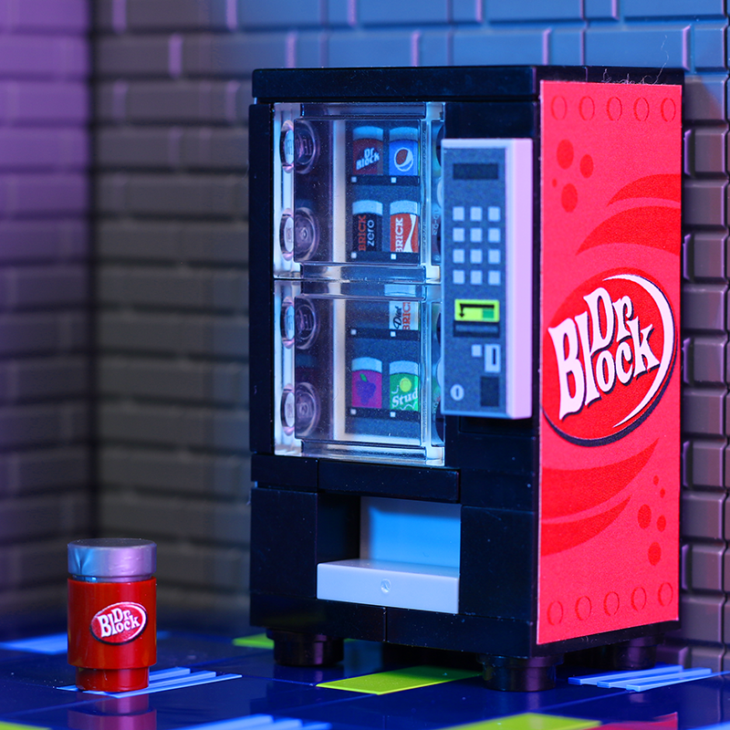 Dr. Block Soda Vending Machine made using LEGO parts B3 Customs