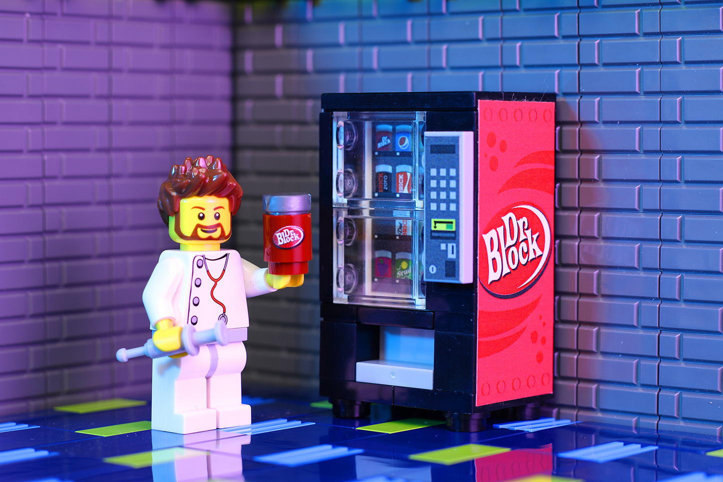 Dr. Block Soda Vending Machine made using LEGO parts B3 Customs
