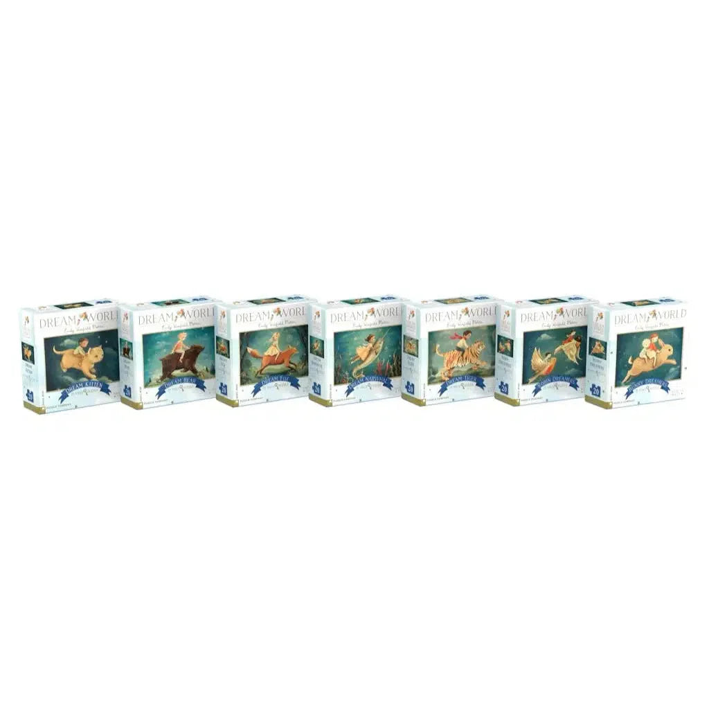 Dream World Collector's Set of 7 Animal 20 Piece Mini Jigsaw Puzzles NYPC