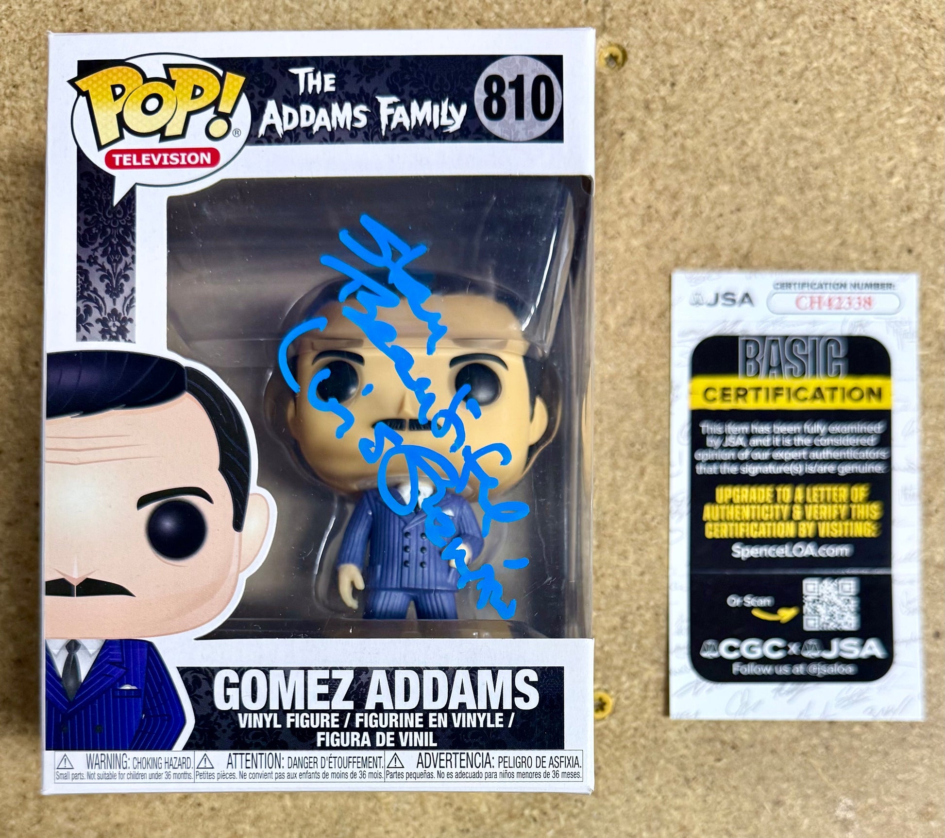 Luis Guzman Signed Gomez The Addams Family Wednesday Funko Pop! #810 With JSA COA Mustang Comics