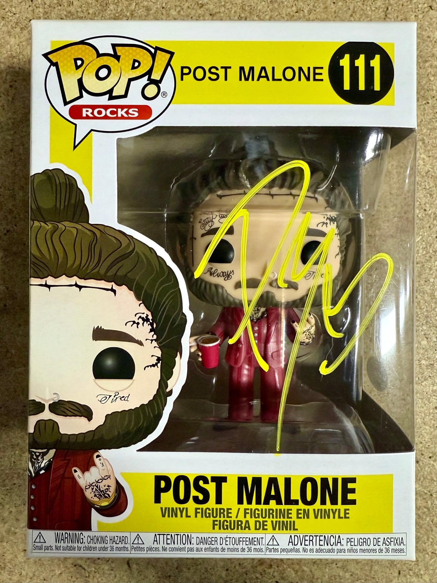 Post Malone Signed Vaulted Beerbongs And Bentleys Funko Pop! #111 With JSA COA Mustang Comics