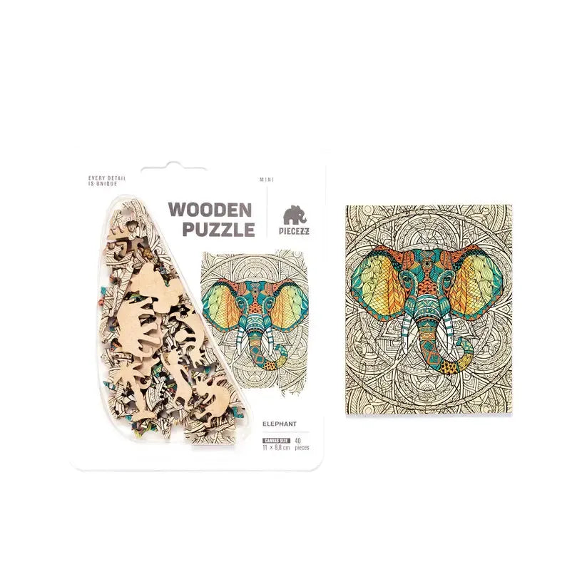 Elephant 40 Piece Mini Wooden Jigsaw Puzzle Geek Toys