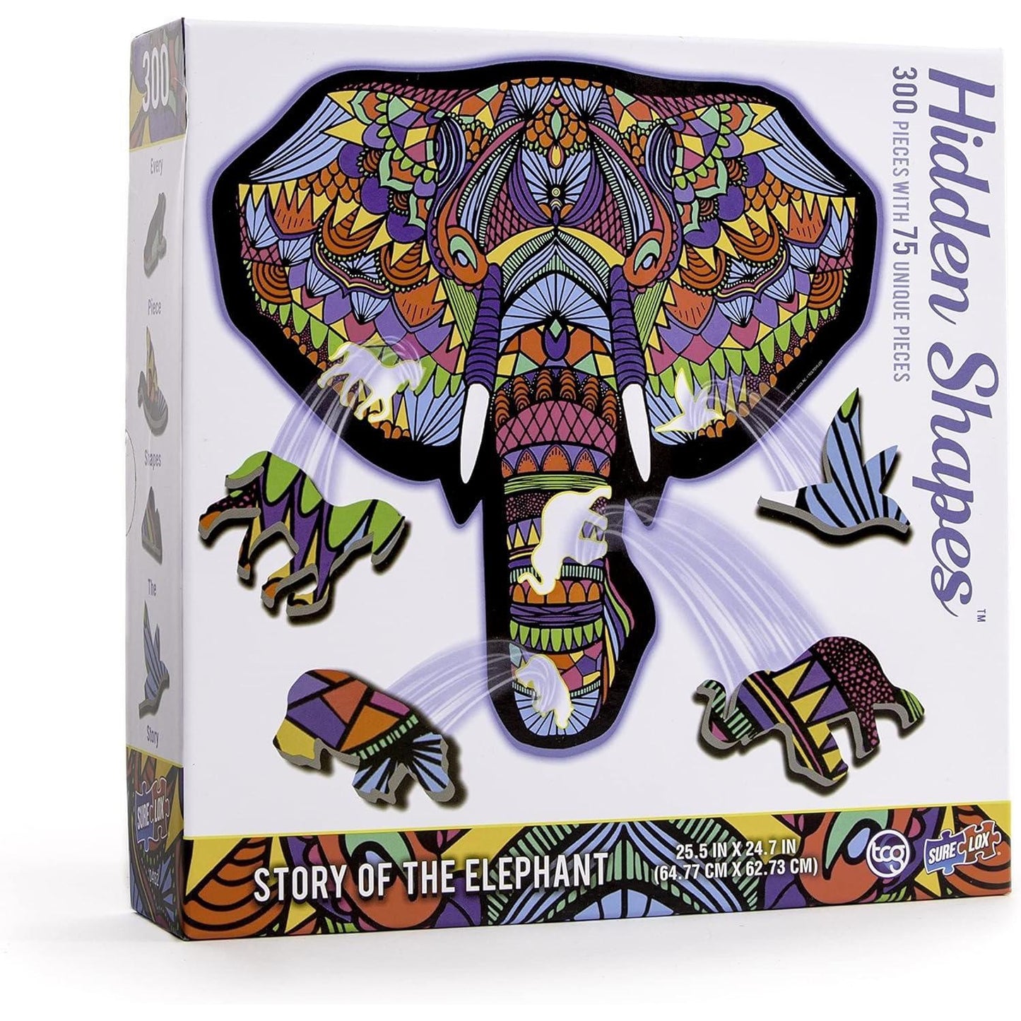 Elephant Hidden Shapes 300 Piece Jigsaw Puzzle Sure Lox