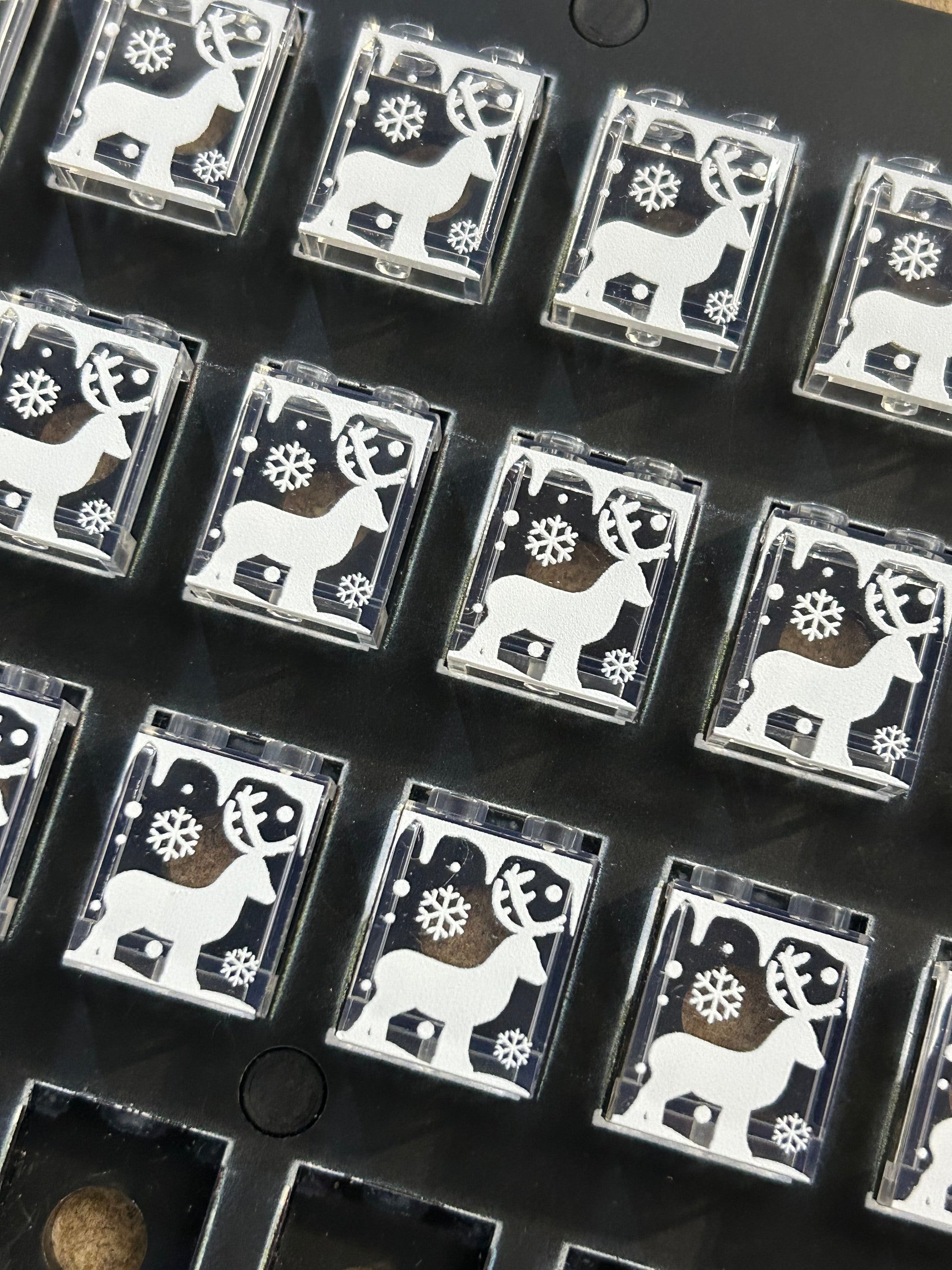 Winter Village Window with Reindeer made 1x2x2 Panel - B3 Customs B3 Customs