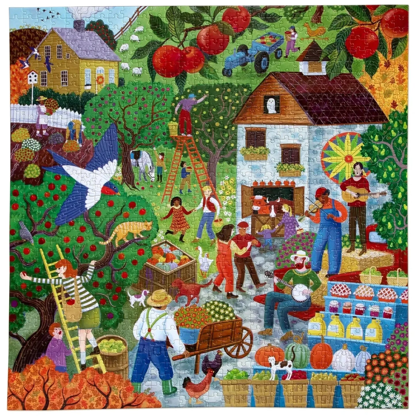 Fall Apple Picking 1000 Piece Jigsaw Puzzle eeBoo