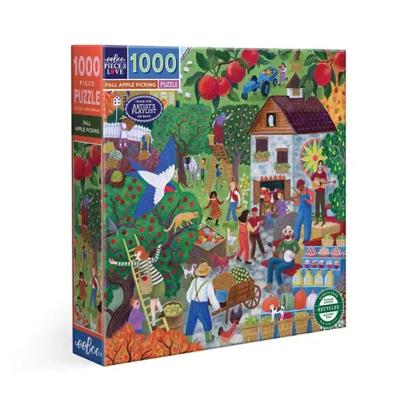 Fall Apple Picking 1000 Piece Jigsaw Puzzle eeBoo