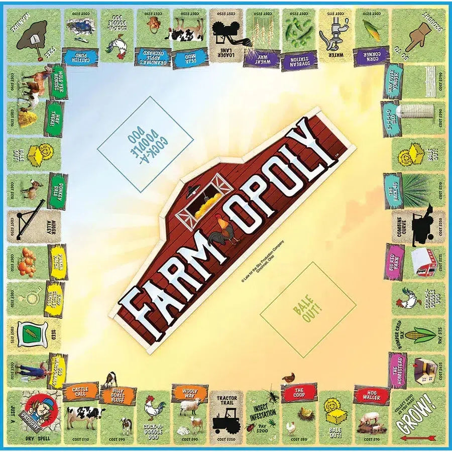 Farm-Opoly Board Game Outset Puzzle Merchant