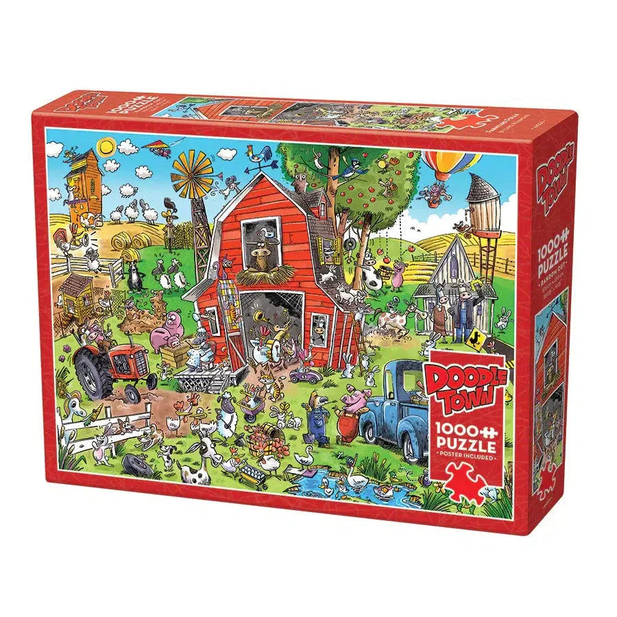 Farmyard Folly Doodle Town 1000 Piece Jigsaw Puzzle Cobble Hill