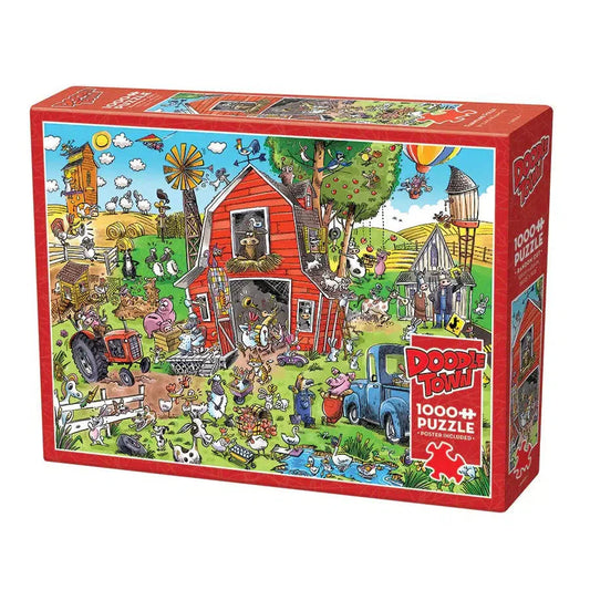 Farmyard Folly Doodle Town 1000 Piece Jigsaw Puzzle Cobble Hill