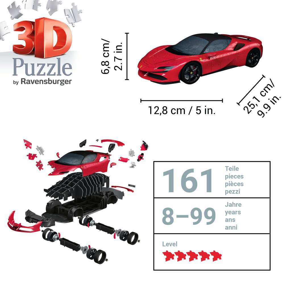 Ferrari SF90 Stradale Red 161 Piece 3D Jigsaw Puzzle Ravensburger