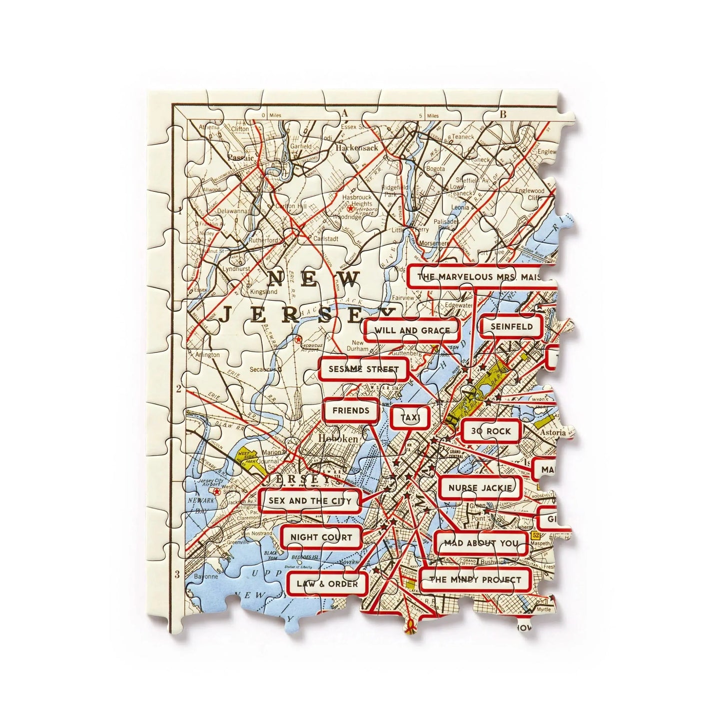 Fictional Map of New York City 1000 Piece Panoramic Jigsaw Puzzle Brass Monkey