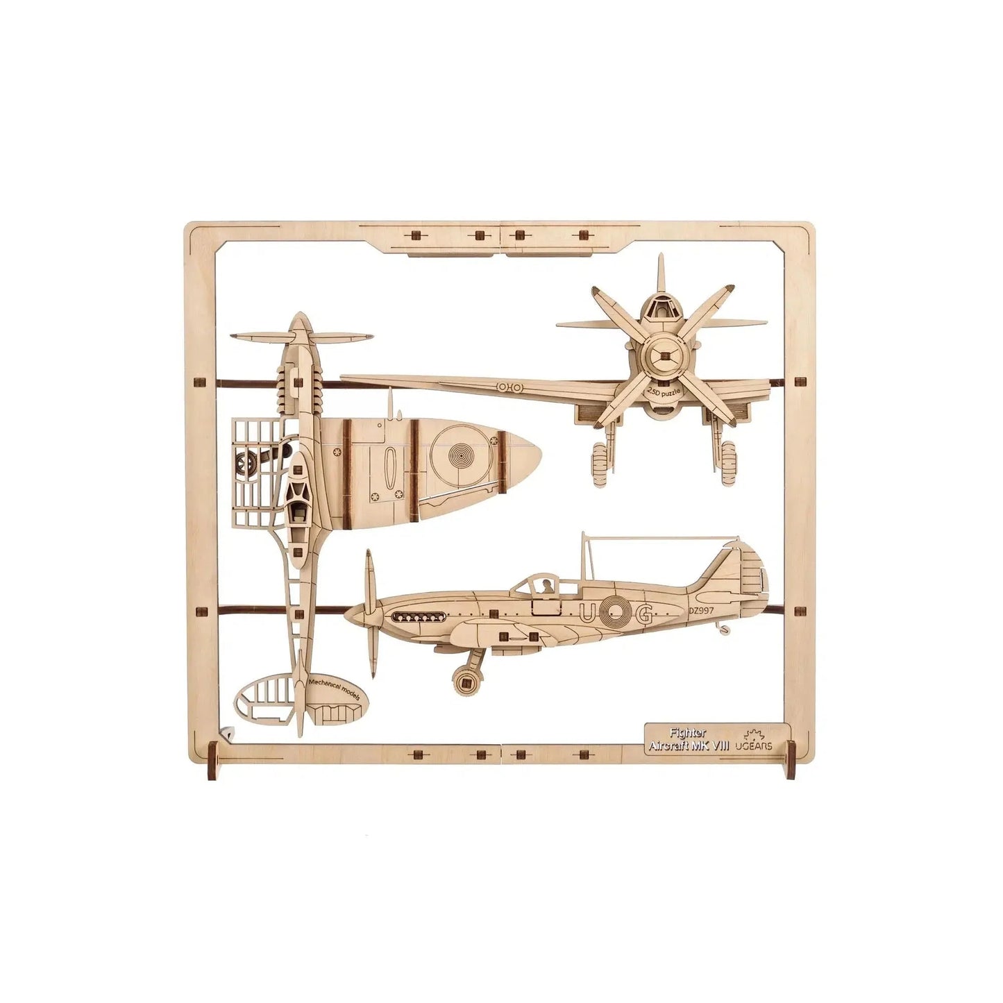 Fighter Aircraft 2.5D Wood Model Kit UGEARS