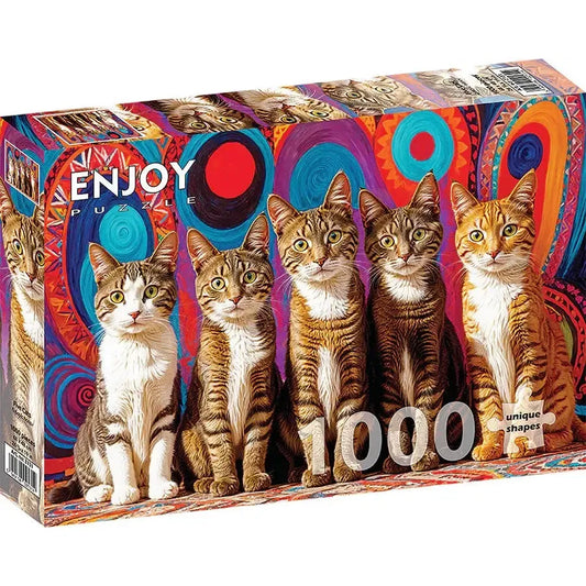 Five Cats 1000 Piece Jigsaw Puzzle Enjoy