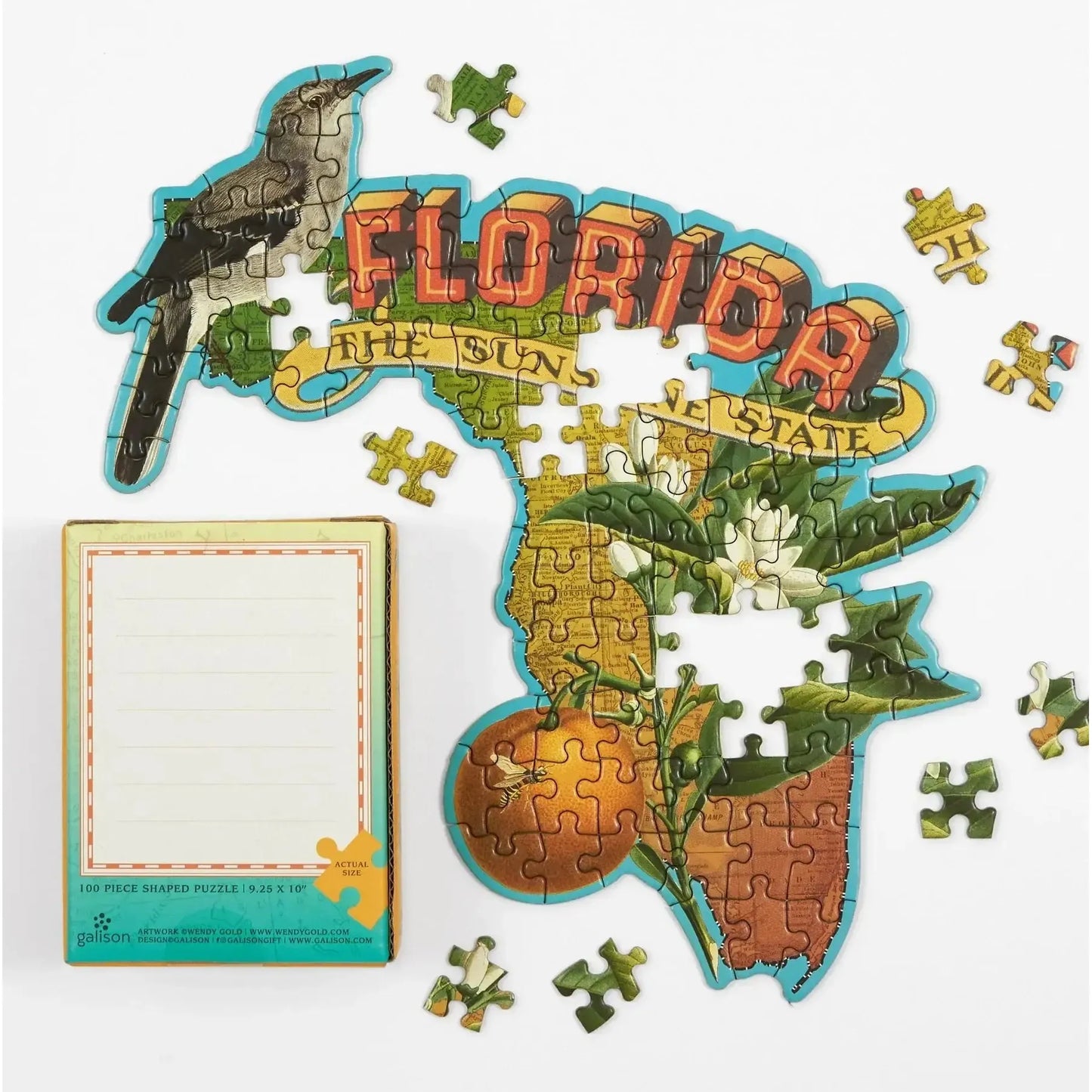 Florida 100 Piece Mini Shaped Jigsaw Puzzle Galison