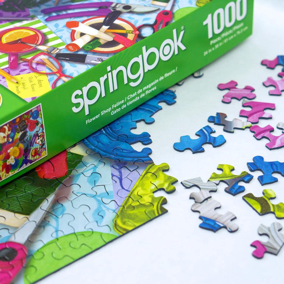 Flower Shop Feline 1000 Piece Jigsaw Puzzle Springbok