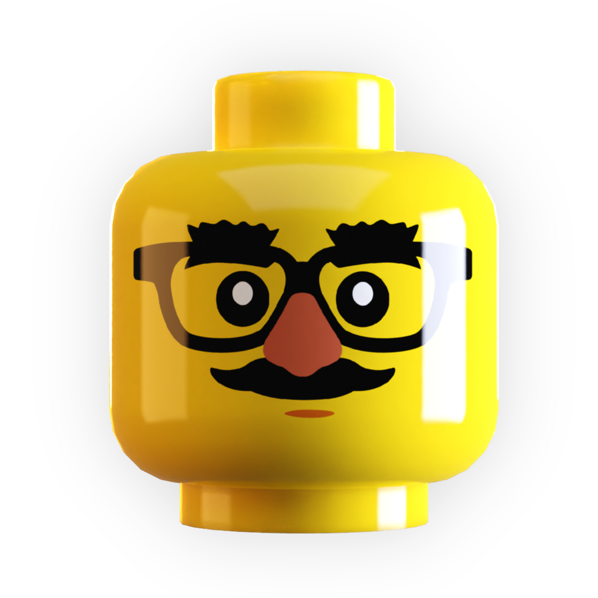 Funny Glasses on Minifig Head made using LEGO part B3 Customs