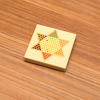 Chinese Checkers Printed 2x2 Tile made using LEGO parts - B3 Customs B3 Customs