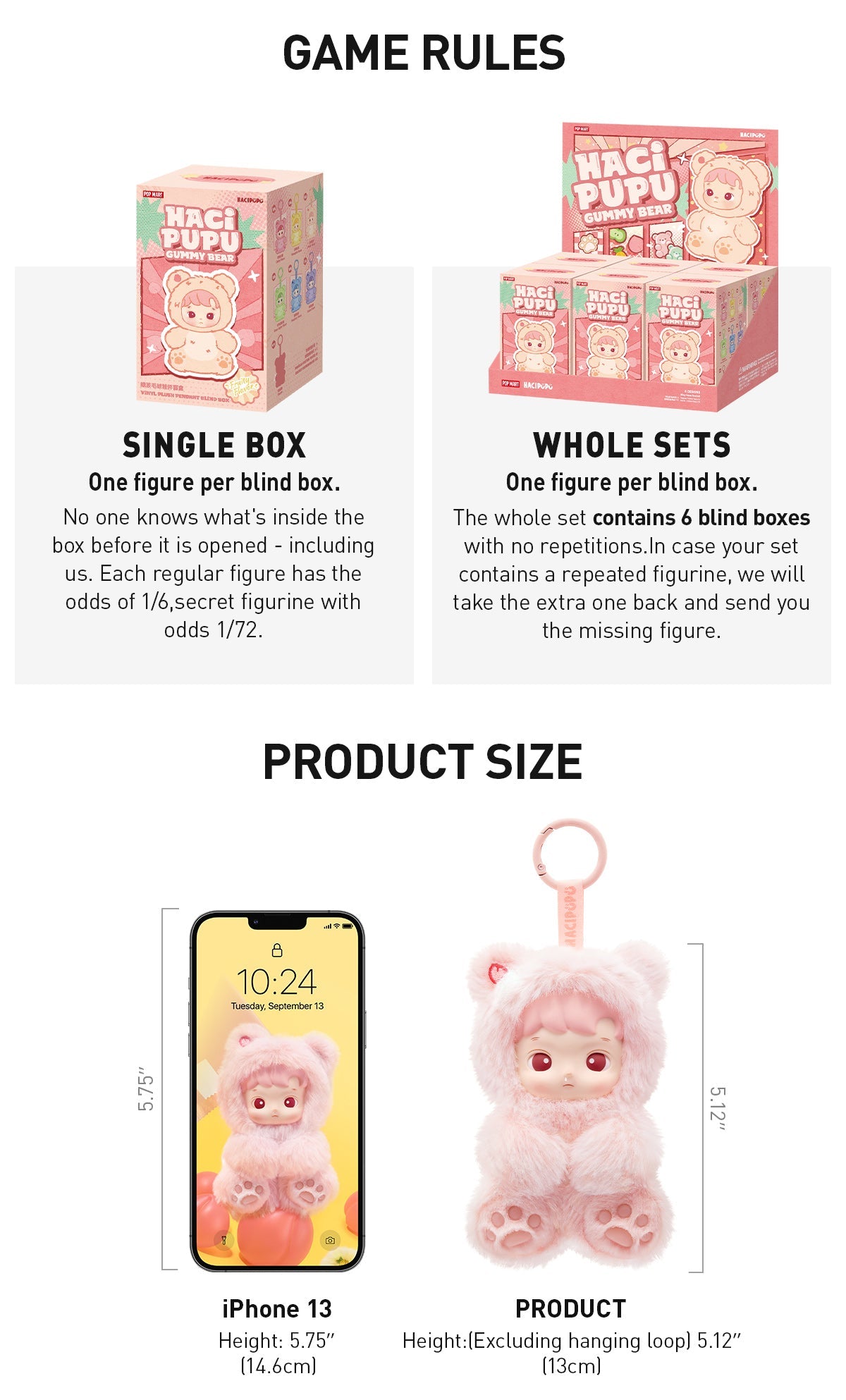 Hacipupu Gummy Bear Series - Vinyl Plush Pendant Labubu Loot